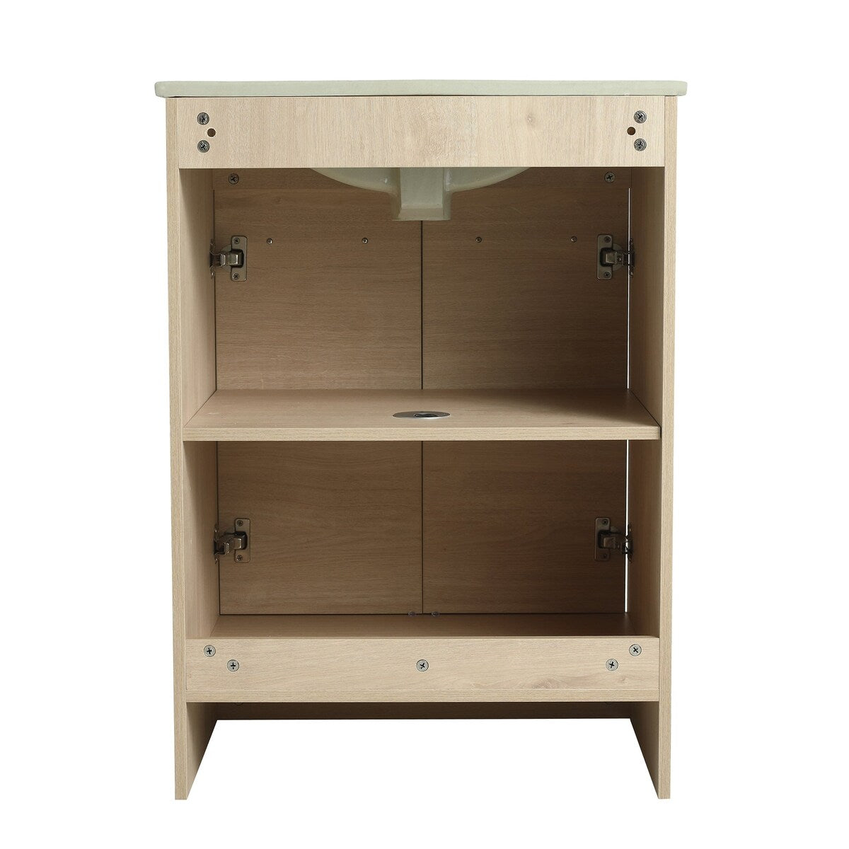 48 inch Plywood Freestanding Bathroom Vanity Set with Adjustable Shelf and Integrated Ceramic Sink