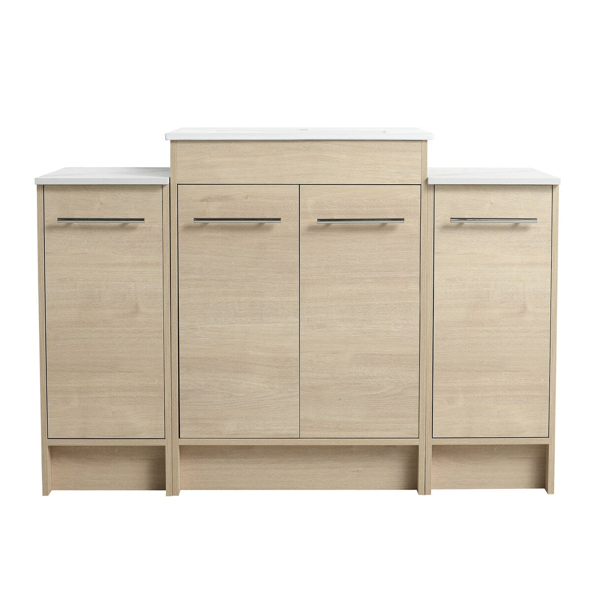 48 inch Plywood Freestanding Bathroom Vanity Set with Adjustable Shelf and Integrated Ceramic Sink