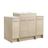 48 inch Plywood Freestanding Bathroom Vanity Set with Adjustable Shelf and Integrated Ceramic Sink