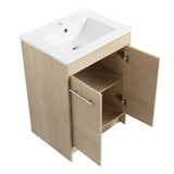 48 inch Plywood Freestanding Bathroom Vanity Set with Adjustable Shelf and Integrated Ceramic Sink