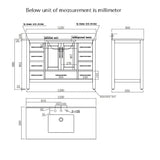 48 inch Plywood Freestanding Bathroom Vanity Set with Drawer and Doors and Natural Marble Top and Ceramic Sink