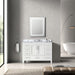 48 inch Plywood Freestanding Bathroom Vanity Set with Drawer and Doors and Natural Marble Top and Ceramic Sink