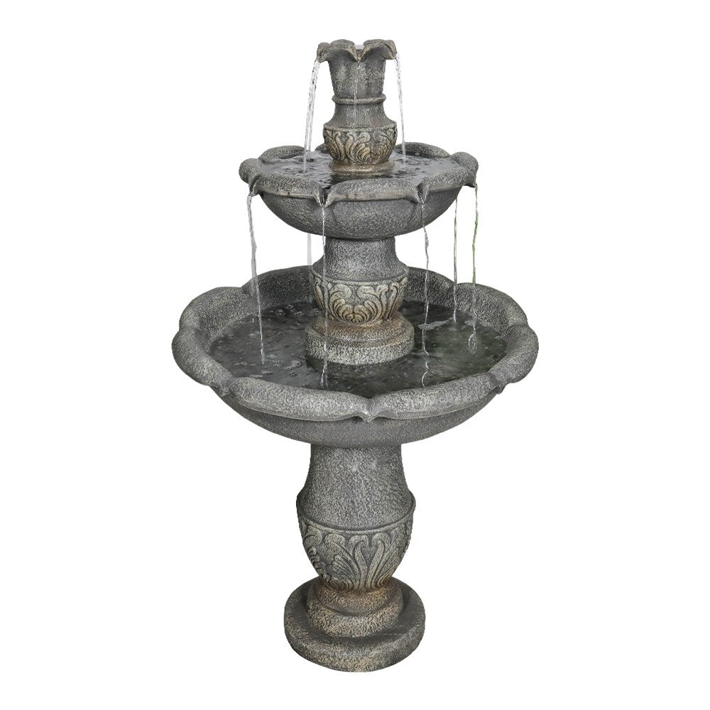 48.4-Inch 2Tier Outdoor Water Fountain with Submersible Pump for Patio