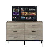 48.58" Modern Rustic Grey Wood Dresser Chest With Drawers