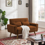 48.82" Small Tufted Loveseat Sofa with 2 Pillows and Tapered Wood Legs