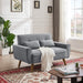 48.82" Small Tufted Loveseat Sofa with 2 Pillows and Tapered Wood Legs