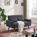 48.82" Small Tufted Loveseat Sofa with 2 Pillows and Tapered Wood Legs