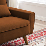 48.82" Small Tufted Loveseat Sofa with 2 Pillows and Tapered Wood Legs