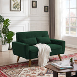 48.82" Small Tufted Loveseat Sofa with 2 Pillows and Tapered Wood Legs