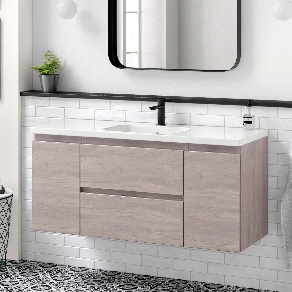 SEATTLE 120cm / 48in RHD WEATHERED OAK 2 DR + 2 CABINETS