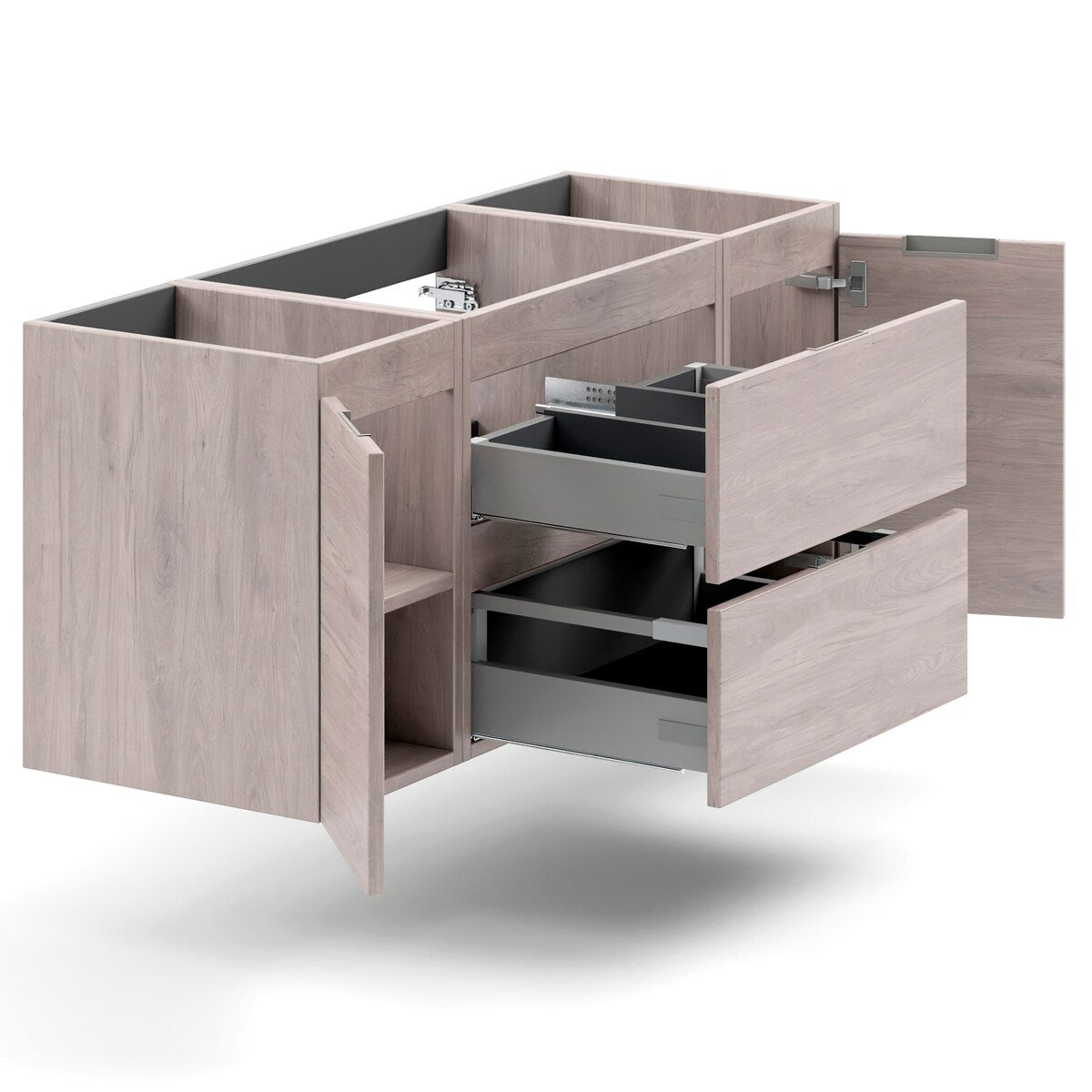 SEATTLE 120cm / 48in RHD WEATHERED OAK 2 DR + 2 CABINETS