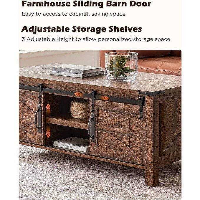 Farmhouse Lift Top Coffee Table, Rustic Center Table, Lifting Tabletop