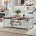 Farmhouse Lift Top Coffee Table, Rustic Center Table, Lifting Tabletop