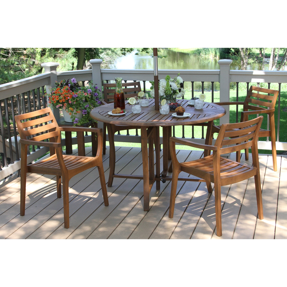 Eilaf 48" Round Eucalyptus Folding Table
