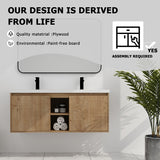 48" Wall Mounted Bathroom Vanity with Double Sink and Storage Cabinet, Soft Closing Door Hinge