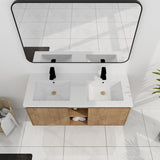 48" Wall Mounted Bathroom Vanity with Double Sink and Storage Cabinet, Soft Closing Door Hinge