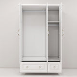 48"W Wardrobe with drawers and 3 doors,Closet Wardrobe,Wardrobe Closet Cabinet with Hanging Rod