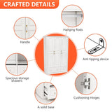 48"W Wardrobe with drawers and 3 doors,Closet Wardrobe,Wardrobe Closet Cabinet with Hanging Rod