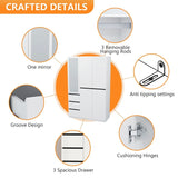 48"W white Wardrobe Closet ，Wardrobe Clothes Storage with drawer and Hanging Rail