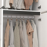 48"W white Wardrobe Closet ，Wardrobe Clothes Storage with drawer and Hanging Rail