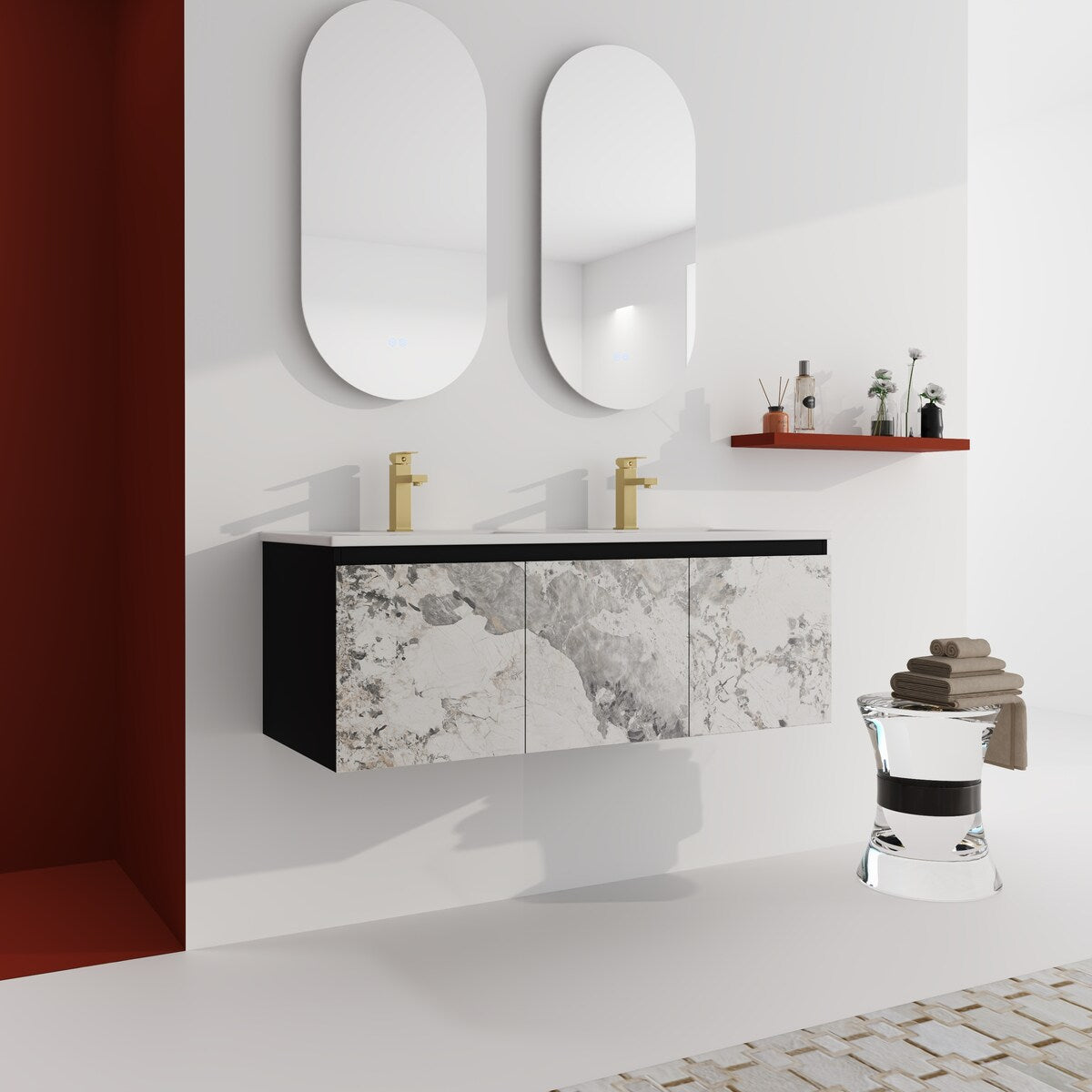 48'' Floating Wall-Mounted Bathroom Vanity & Soft-Close Cabinet Door, KD-Package