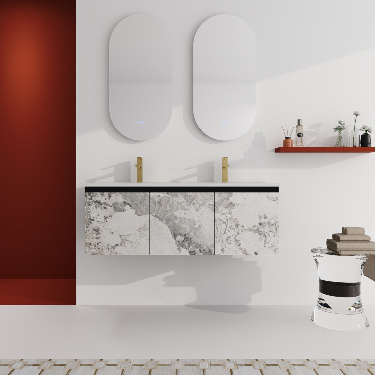 48'' Floating Wall-Mounted Bathroom Vanity & Soft-Close Cabinet Door, KD-Package