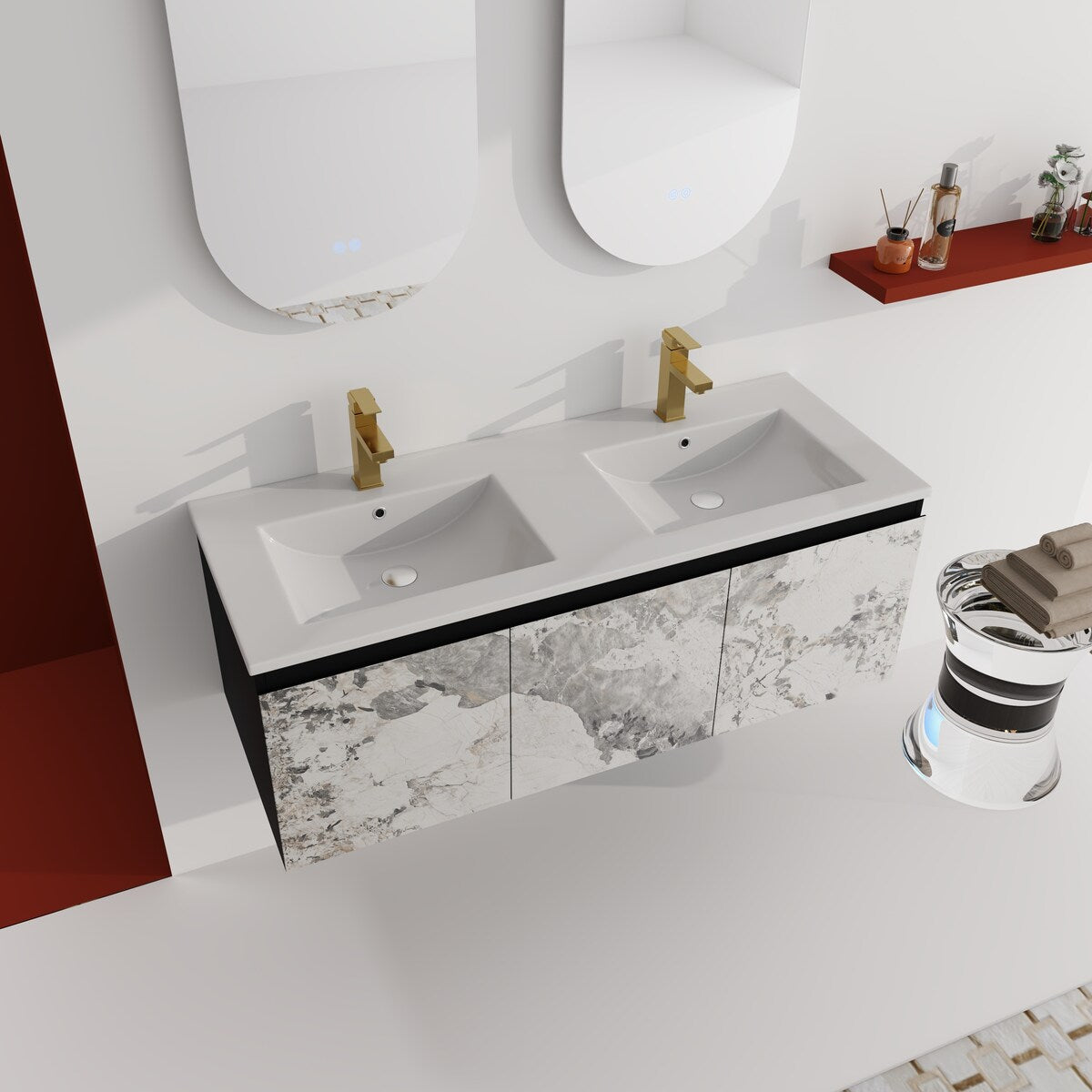 48'' Floating Wall-Mounted Bathroom Vanity & Soft-Close Cabinet Door, KD-Package
