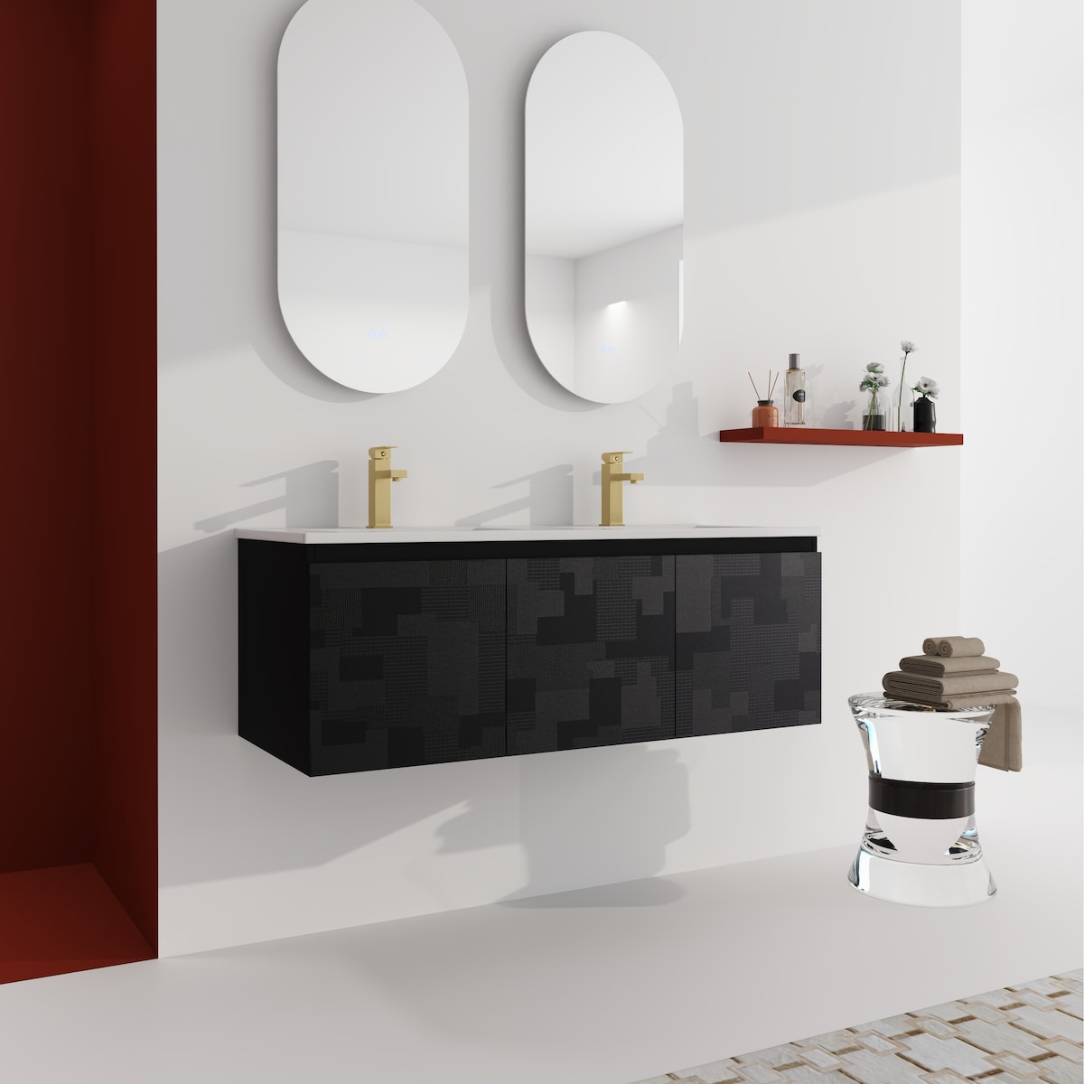48'' Floating Wall-Mounted Bathroom Vanity & Soft-Close Cabinet Door, KD-Package