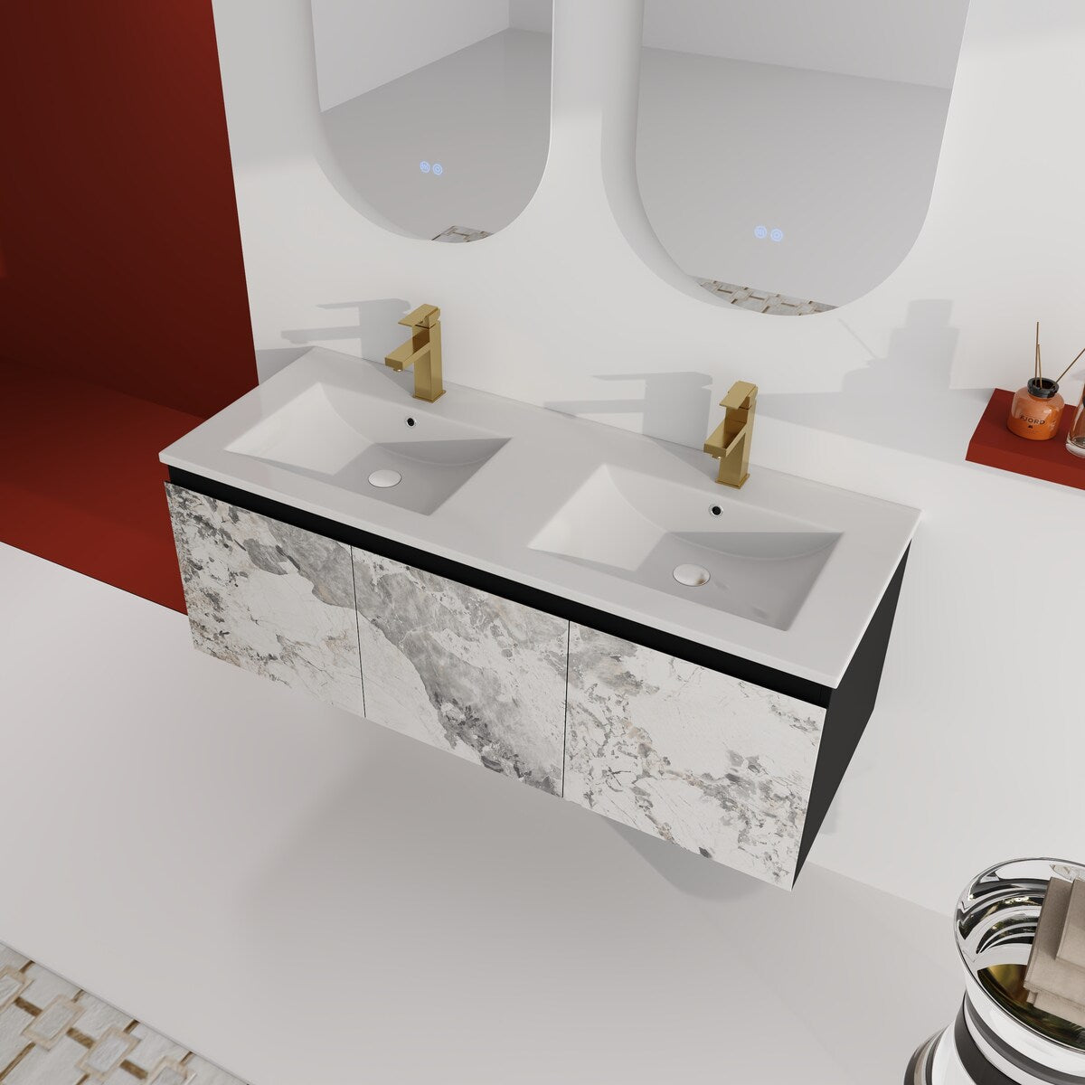 48'' Floating Wall-Mounted Bathroom Vanity & Soft-Close Cabinet Door, KD-Package
