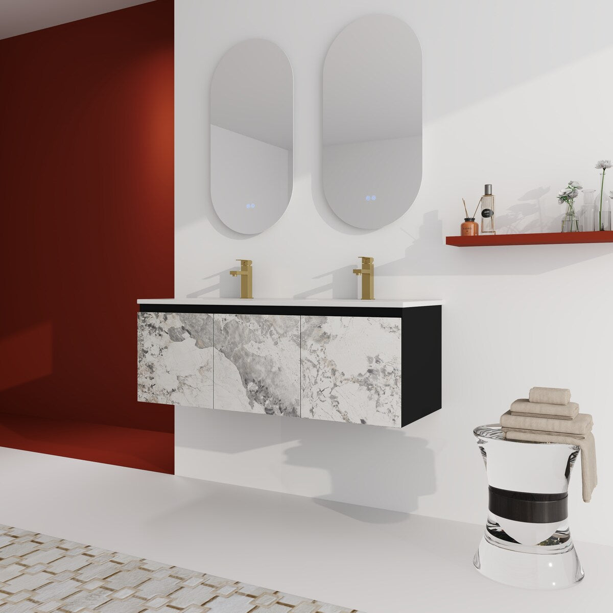 48'' Floating Wall-Mounted Bathroom Vanity & Soft-Close Cabinet Door, KD-Package