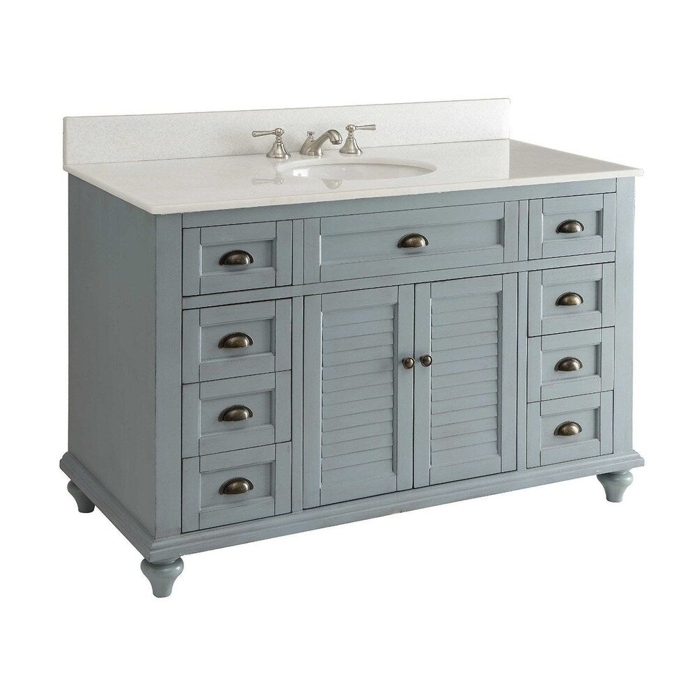49" Glennville Bathroom Sink Vanity w/ Matching BS - Blue