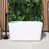 49 in. W x 24 in. H Acrylic Freestanding Soaking Seat-in Double Slipper Bathtub with Overflow and Drain in White