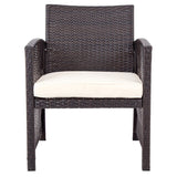 4PCS Patio Furniture Rattan Chair & Table Set Outdoor Sofa Set, Brown