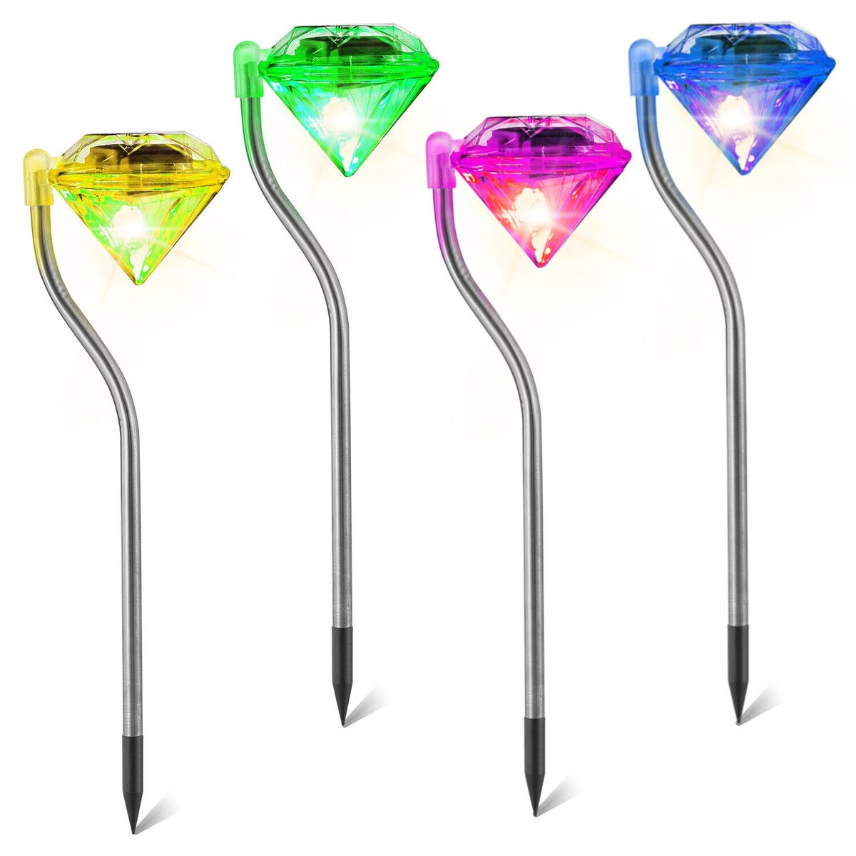 4Pcs Diamond LED Solar Garden Light