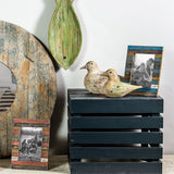 4X6 Slatted Wood Photo Frame Blue