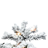 4' Flocked Spruce Dura-Lit Tree with 150 Clear Lights, 358 Tips - White