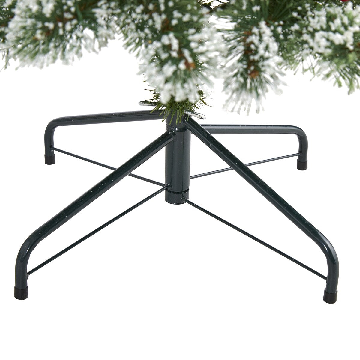 4' Frosted Swiss Pine Artificial Christmas Tree with 100 Clear LED Lights and Berries
