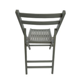 4pc Folding Chair Set Armless Camping Chair Foldable Chair Set w/ Slatted Seats and Open Backs for Space-saving, No Deformation