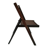 4pc Folding Chair Set Armless Camping Chair Foldable Chair Set w/ Slatted Seats and Open Backs for Space-saving, No Deformation