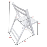 4pc Folding Chair Set Armless Camping Chair Foldable Chair Set w/ Slatted Seats and Open Backs for Space-saving, No Deformation