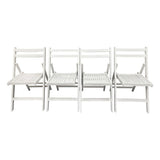 4pc Folding Chair Set Armless Camping Chair Foldable Chair Set w/ Slatted Seats and Open Backs for Space-saving, No Deformation