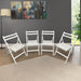 4pc Folding Chair Set Armless Camping Chair Foldable Chair Set w/ Slatted Seats and Open Backs for Space-saving, No Deformation