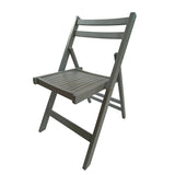 4pc Folding Chair Set Armless Camping Chair Foldable Chair Set w/ Slatted Seats and Open Backs for Space-saving, No Deformation