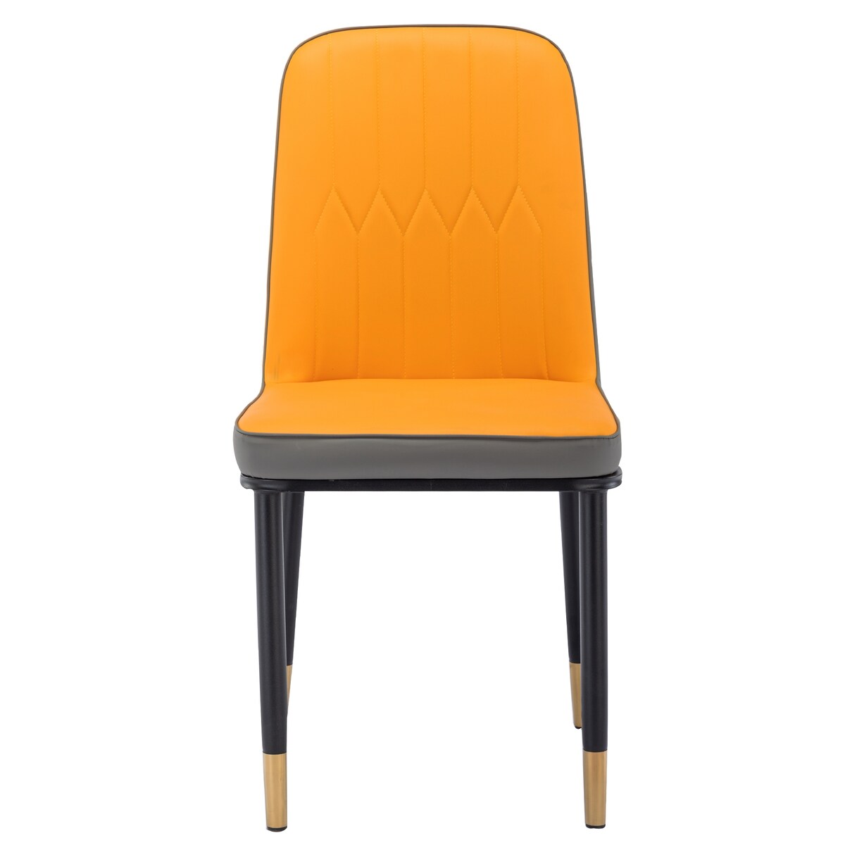4pcs PU Upholstered Dining Chair with Iron Metal Gold Plated Legs