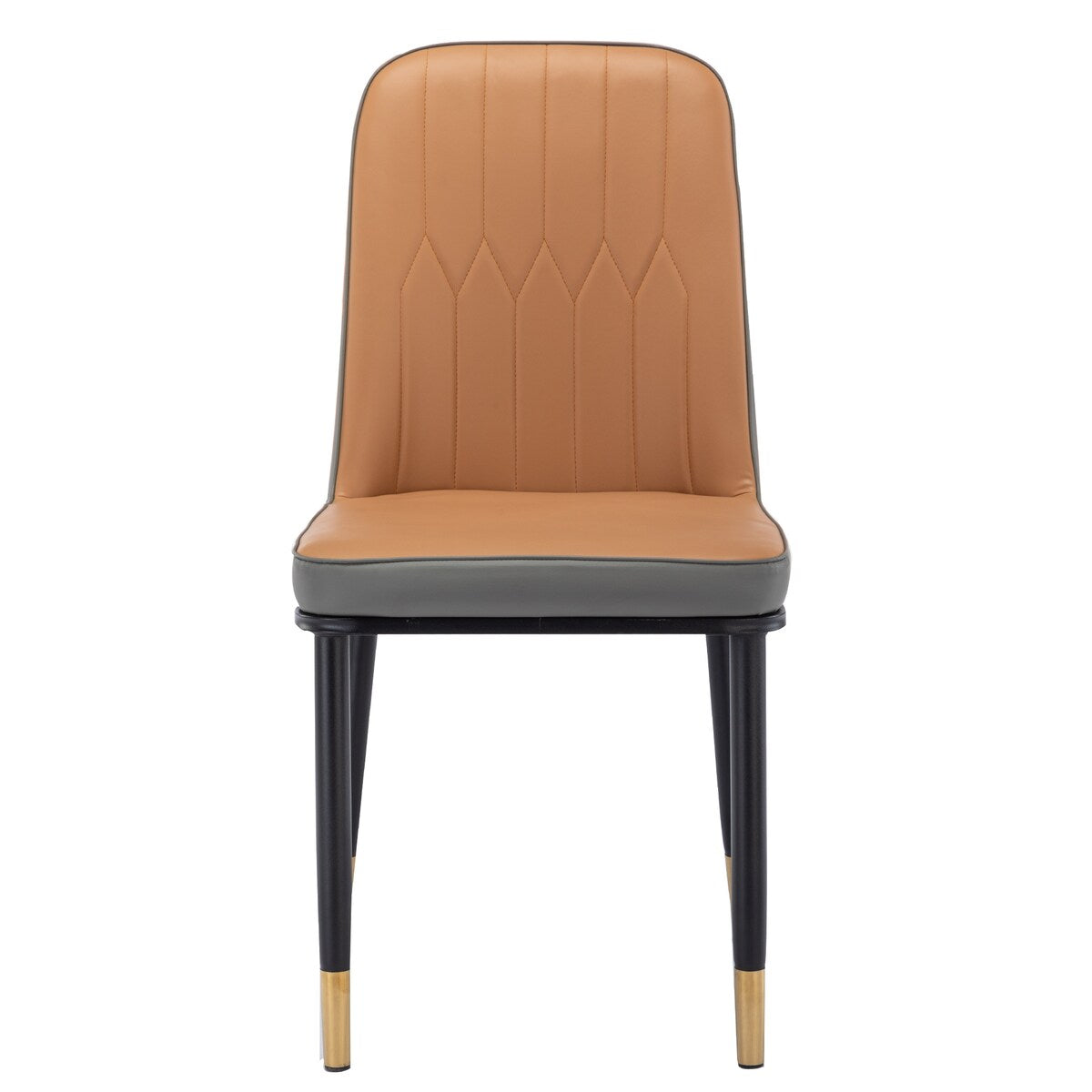 4pcs PU Upholstered Dining Chair with Iron Metal Gold Plated Legs
