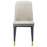 4pcs PU Upholstered Dining Chair with Iron Metal Gold Plated Legs