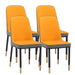 4pcs PU Upholstered Dining Chair with Iron Metal Gold Plated Legs