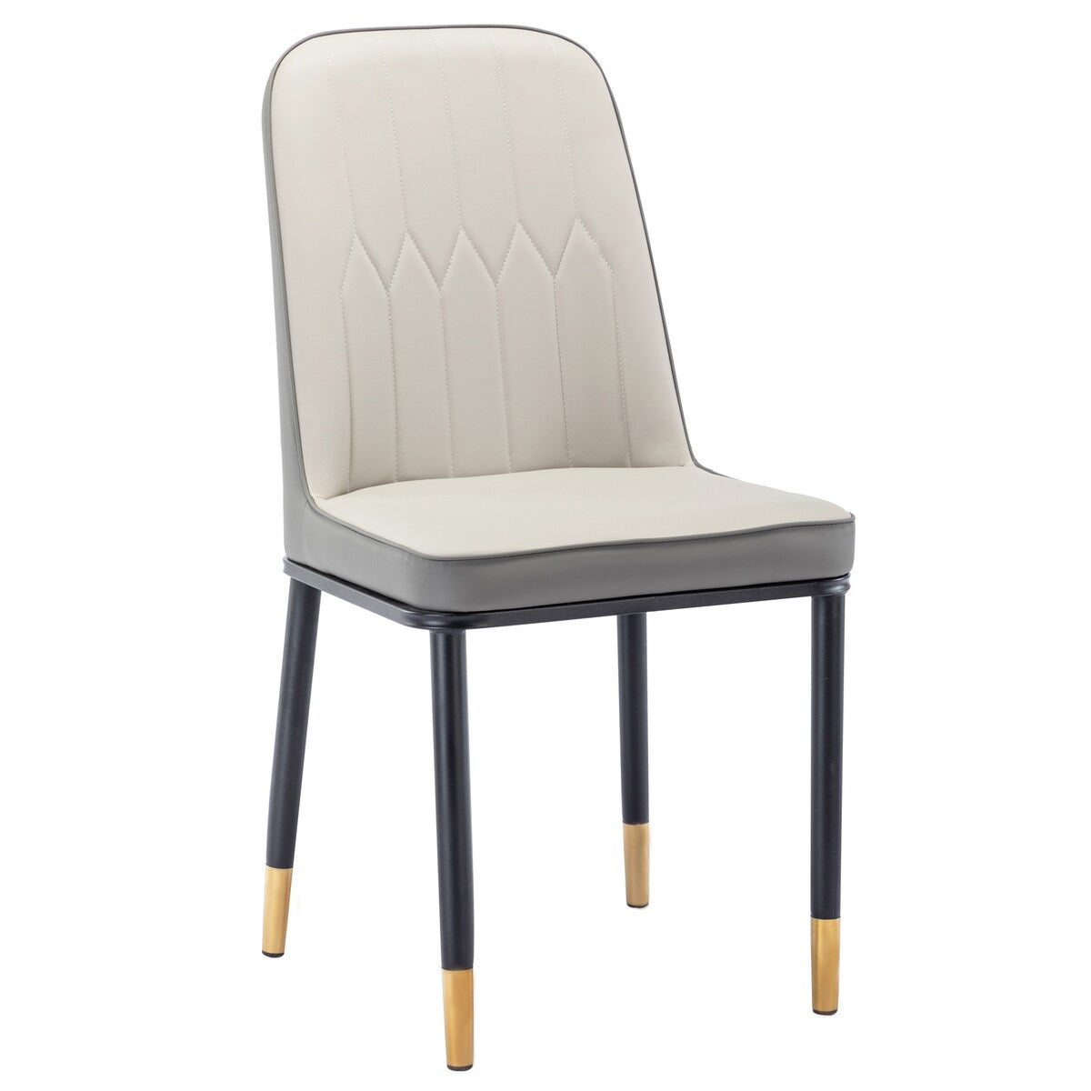 4pcs PU Upholstered Dining Chair with Iron Metal Gold Plated Legs