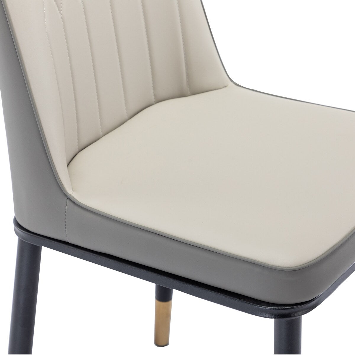 4pcs PU Upholstered Dining Chair with Iron Metal Gold Plated Legs