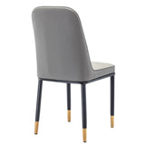 4pcs PU Upholstered Dining Chair with Iron Metal Gold Plated Legs